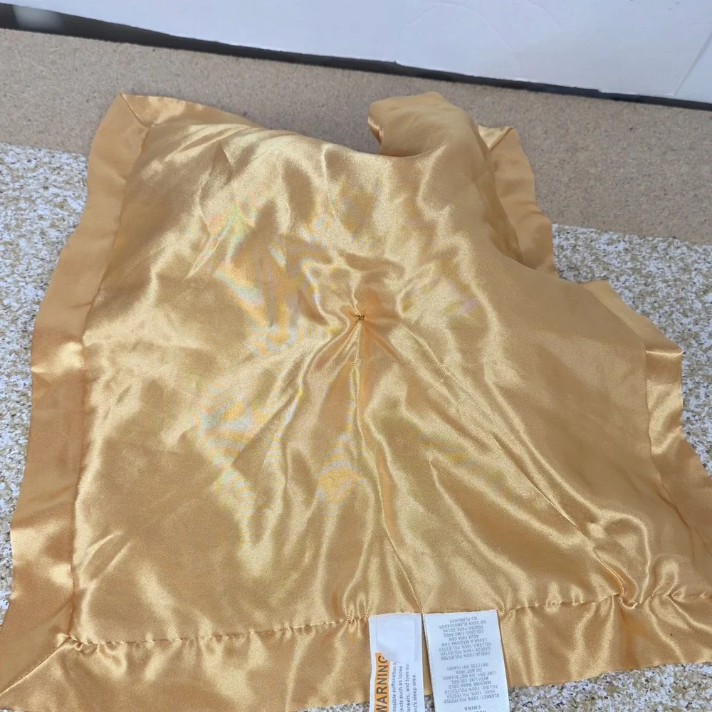 Cloud Island golden tan Puppy‎ Dog Plush swirls Security Blanket lovey Satin
